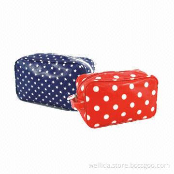 Beauty Cosmetic and Makeup Bags for Lady, Coated Canvas, Sized 20 x 7 x 12cm